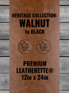 Heritage Collection: Walnut / Black Leatherette Sheets (12x24)