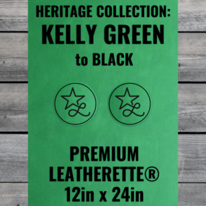 Heritage Collection: Kelly Green / Black Leatherette Sheets (12x24)