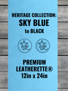 Heritage Collection: Sky Blue / Black Leatherette Sheets (12x24)